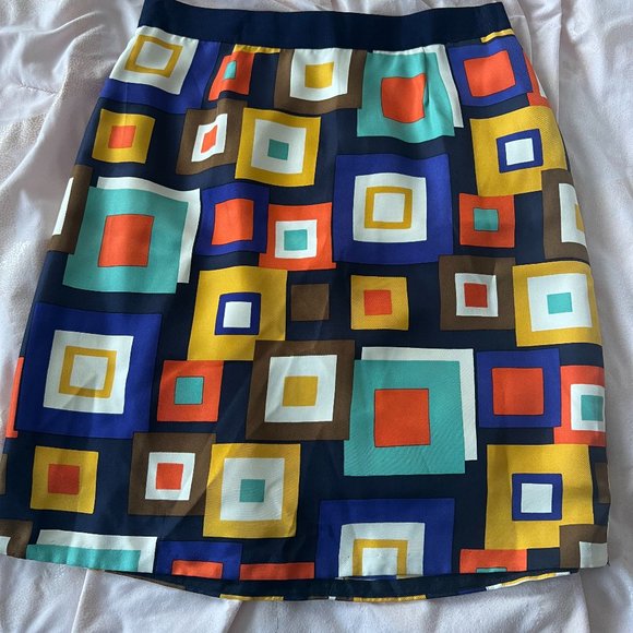 Kate Spade Kylie 100% silk geometric pencil midi skirt size 6 PLEASE READ - Picture 2 of 16